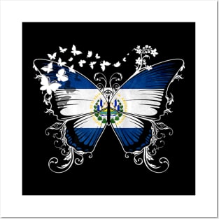 El salvador Flag Butterfly Posters and Art